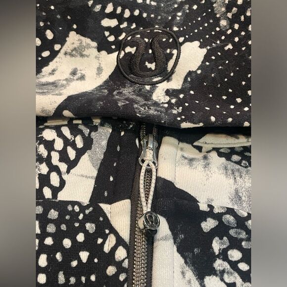 Lululemon Hoodie 6 Black White Static Mist Full Zip Scuba Sweatshirt Womens - Picture 9 of 12